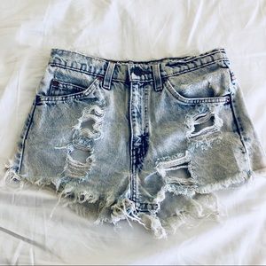 Vintage Levi Orange Tab Cut Off Destroyed Shorts